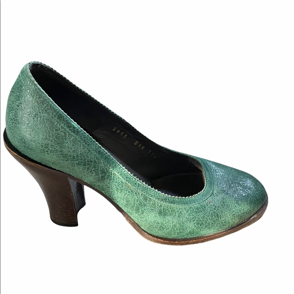 Dries Van Norten Leather Green Pumps Size 6.5